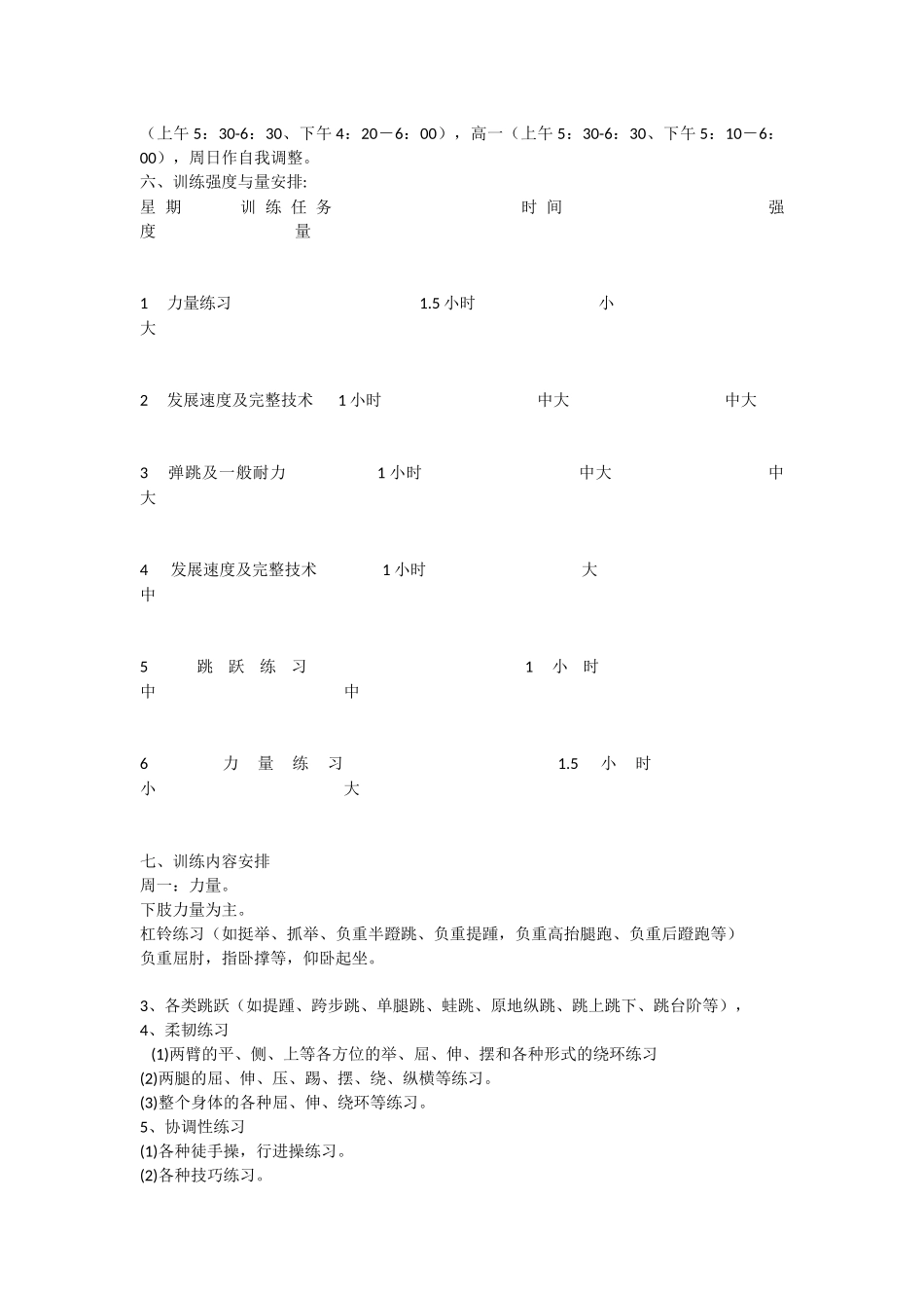 高中体育特长生训练计划_第2页