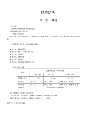 一级注册消防工程师必背表格参数