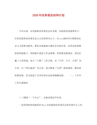2020年改革委总结和计划