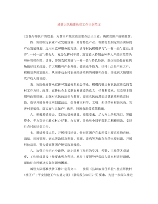 城管大队精准扶贫工作计划范文