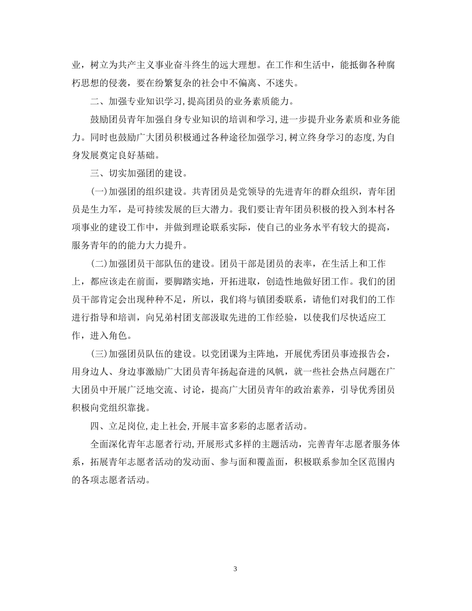 农村团支部工作计划2_第3页