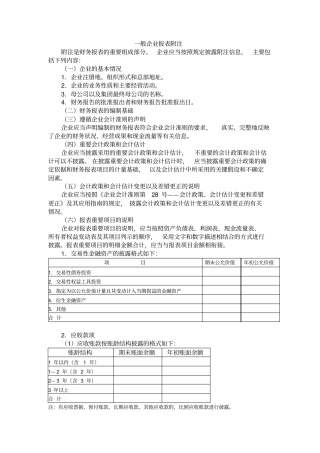 一般企业报表附注