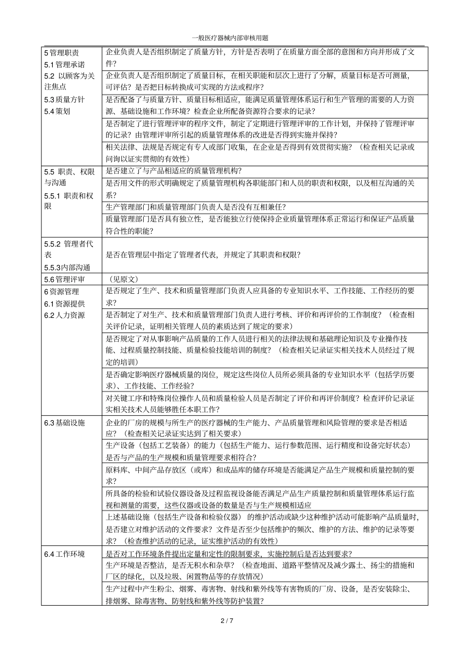 一般医疗器械内部审核题汇编知识_第2页