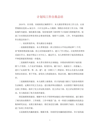 计划局工作自我总结