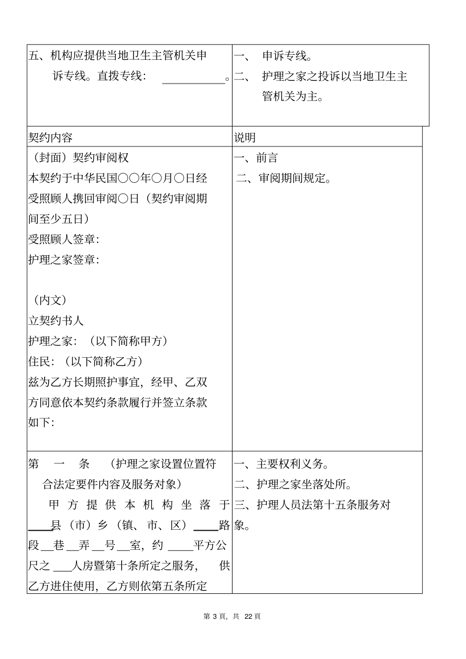 一般护理之家自用型格式合同_第3页