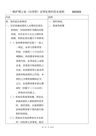 一般护理之家自用型格式合同