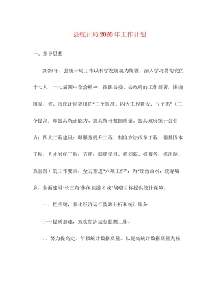 县统计局年工作计划