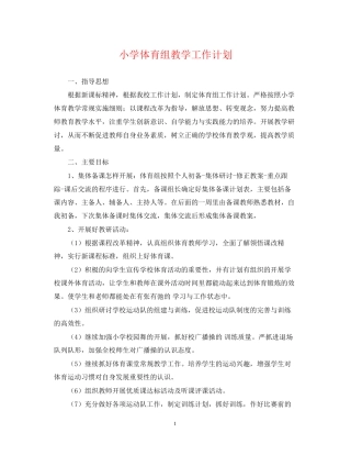 小学体育组教学工作计划