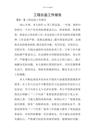 工程总监工作报告