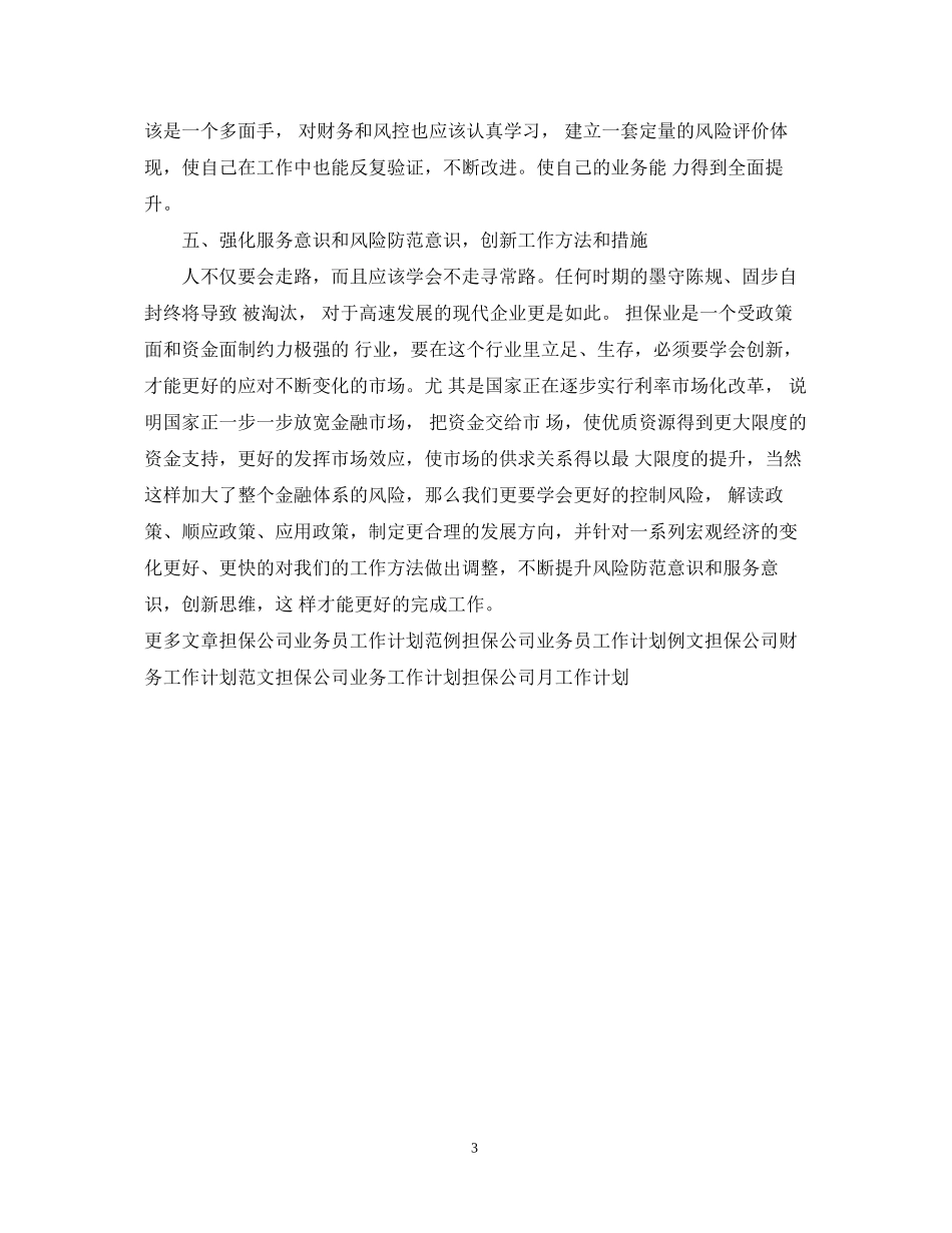 担保公司业务员工作计划_第3页