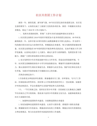 社区共青团工作计划22