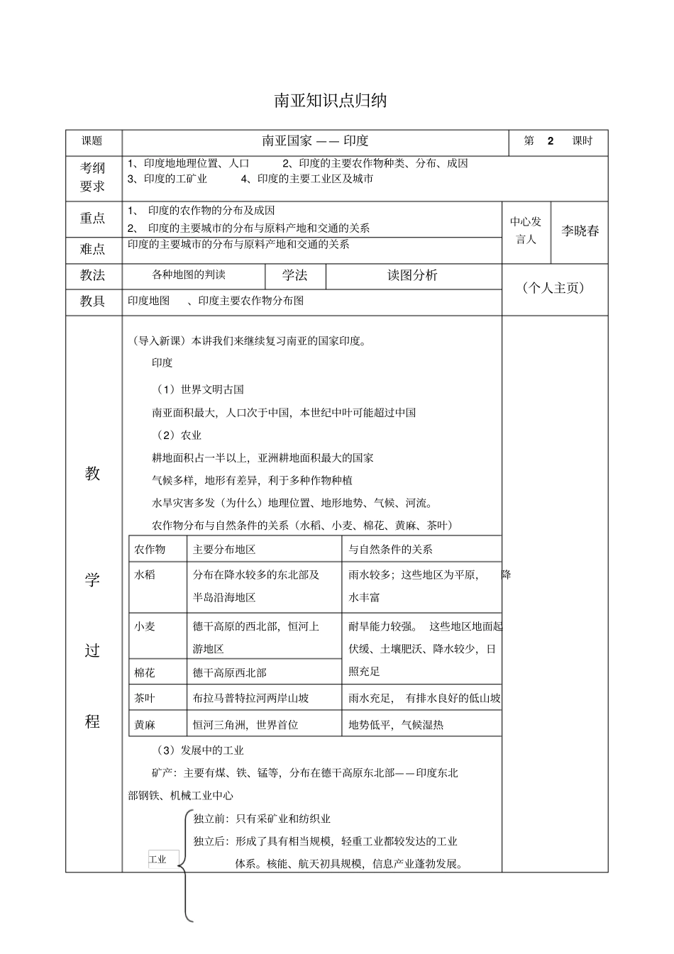 七下地理南亚知识点归纳_第1页