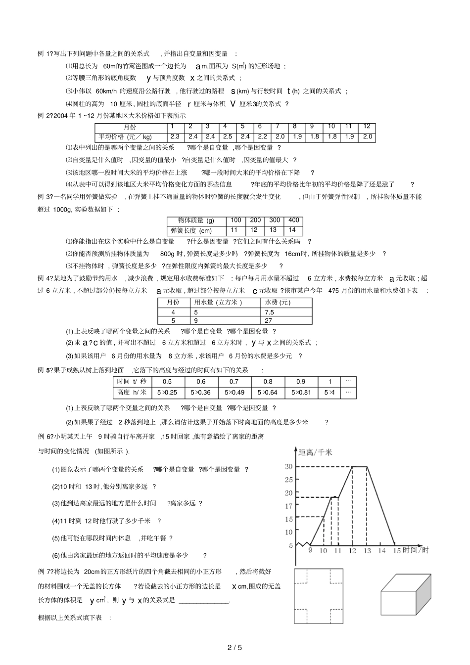 七下变量之间的关系技术_第2页