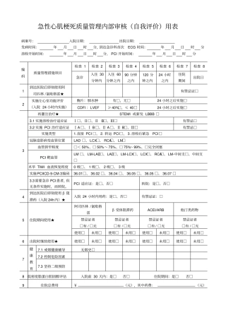 七个单病种质量管理自我评价简表剖析