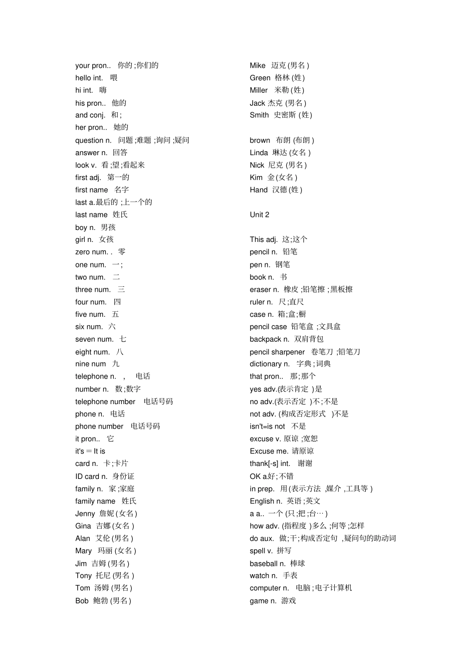 七到九年级人教版新课标英语单词表汇总_第2页