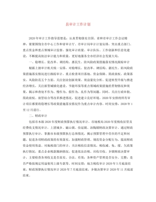县审计工作计划