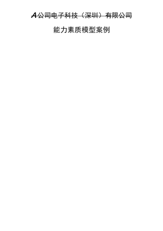 A公司能力素质模型(胜任力模型)
