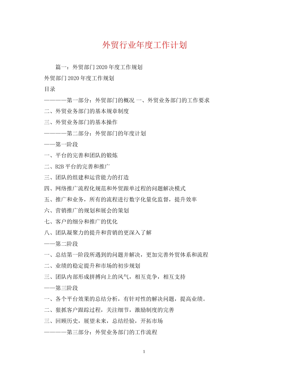 外贸行业年度工作计划_第1页