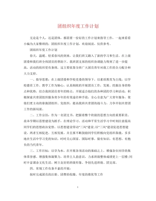 团组织年度工作计划2