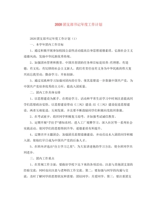 团支部书记年度工作计划