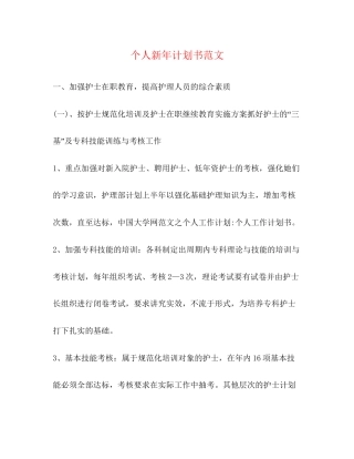 个人新年计划书范文