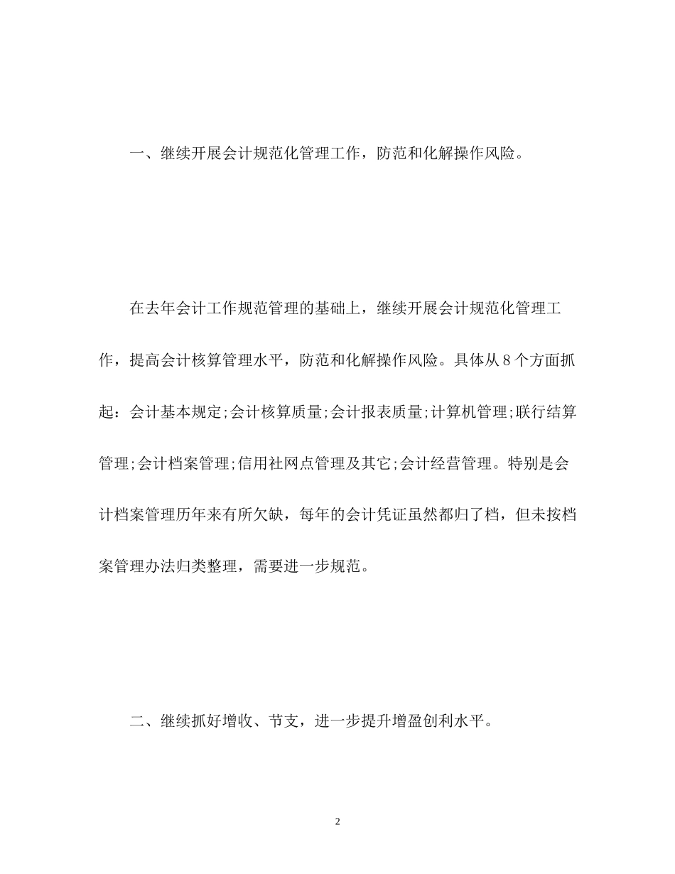 财务文员新年工作计划_第2页