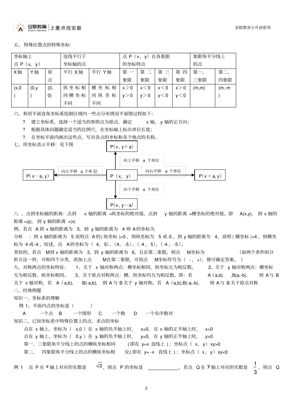 七年级下数学_平面直角坐标系知识点总结_第3页
