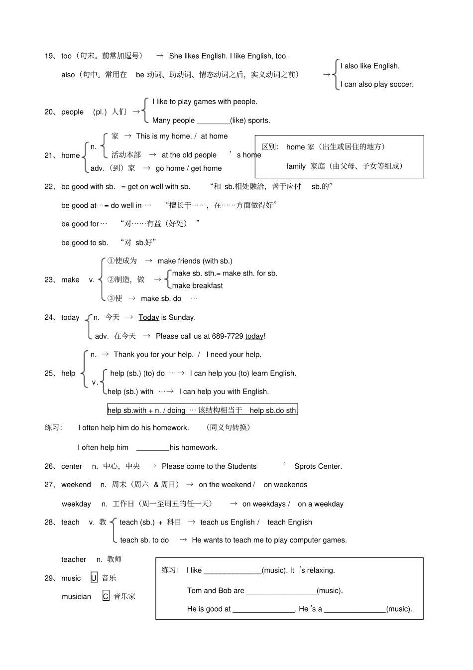 七年级下英语单词讲解Unit1_第3页