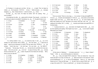 七年级下英语完形填空专项练习