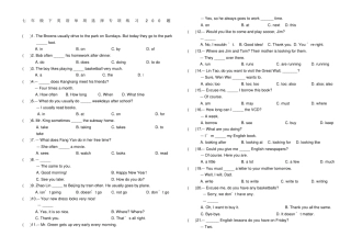 七年级下英语单项选择专项练习题