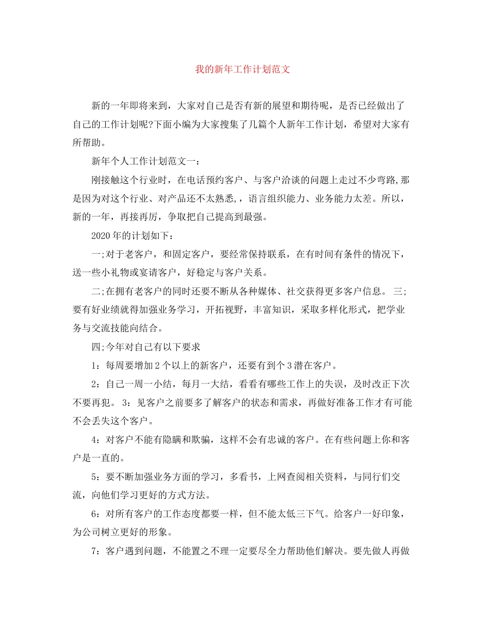 我的新年工作计划范文_第1页