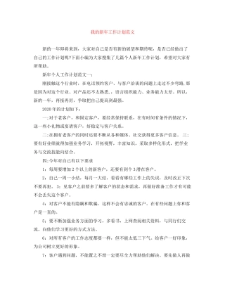 我的新年工作计划范文