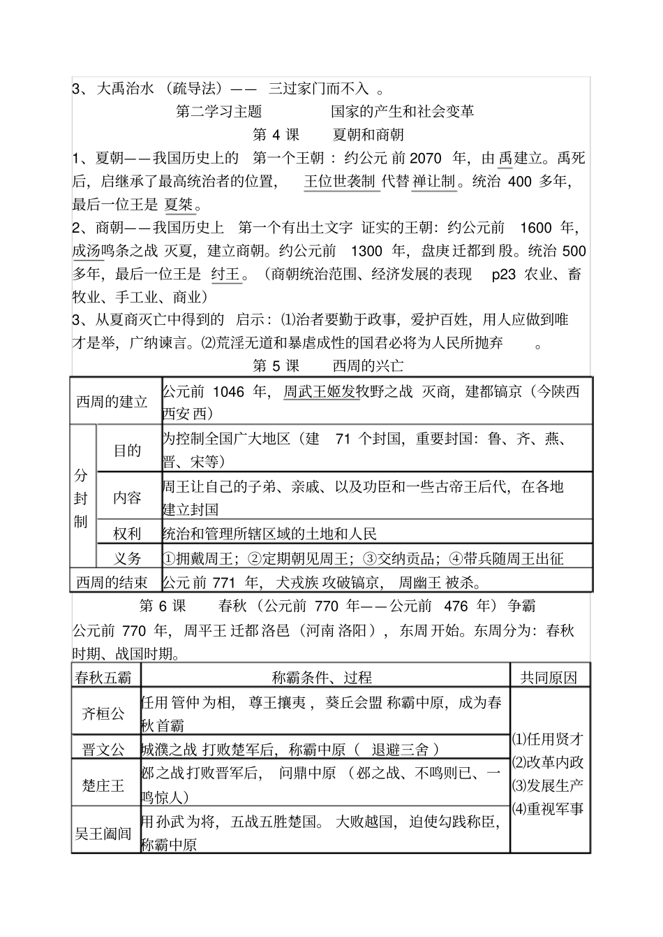 七年级历史上册主要知识点归纳_第2页