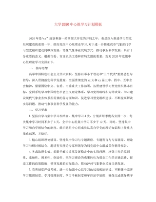 大学20心组学习计划模板