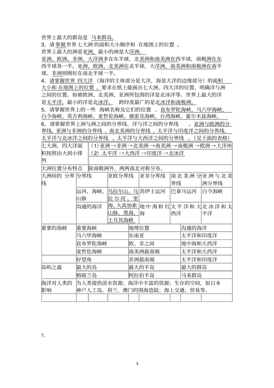 七年级历史与社会上复习提纲汇总_第3页