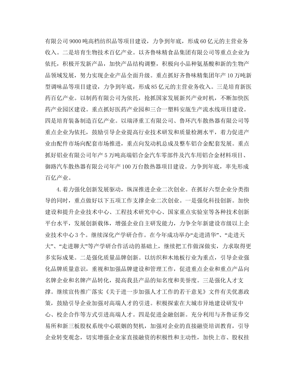 全县工业经济发展的工作计划范文_第3页