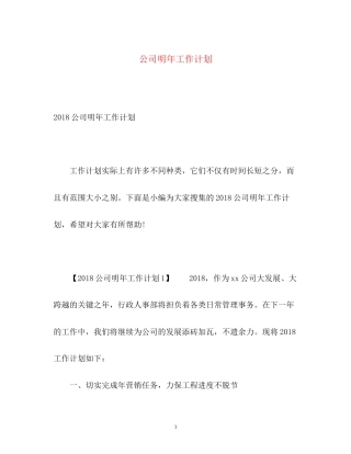 公司明年工作计划