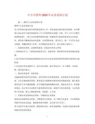 中小学教师年业务进修计划