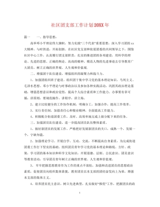 社区团支部工作计划3