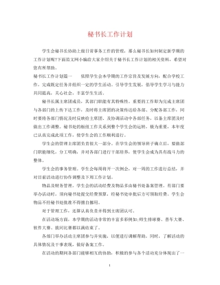 秘书长工作计划