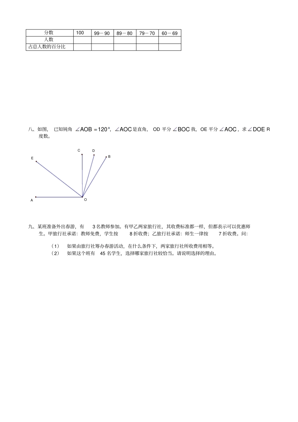 七年级数学上学期期末考试试卷_第3页