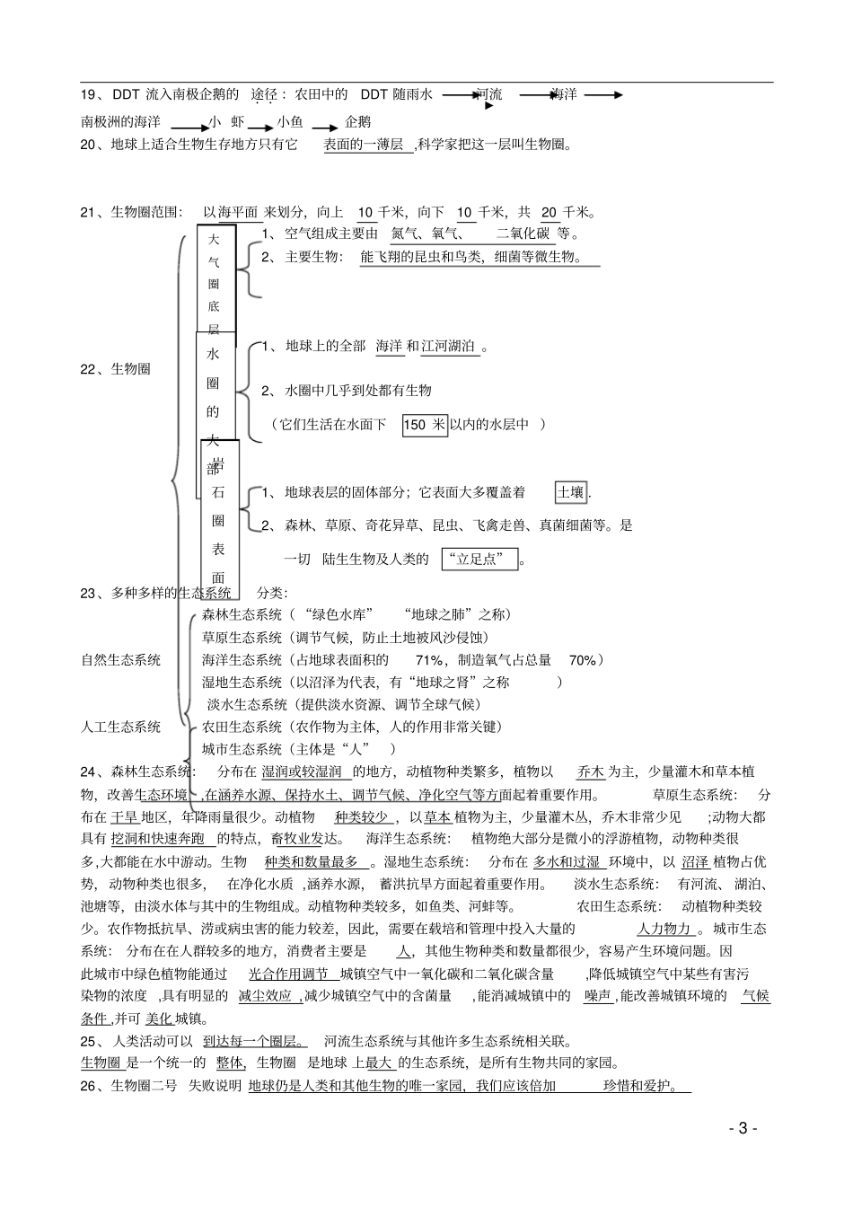 七年级生物上册复习资料汇总_第3页