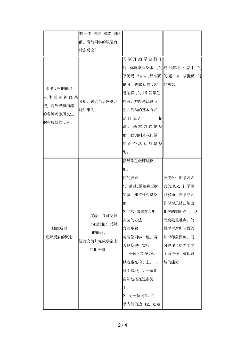 七年级生物下册3神经调节的基本方式教学设计新版新人教版_第2页