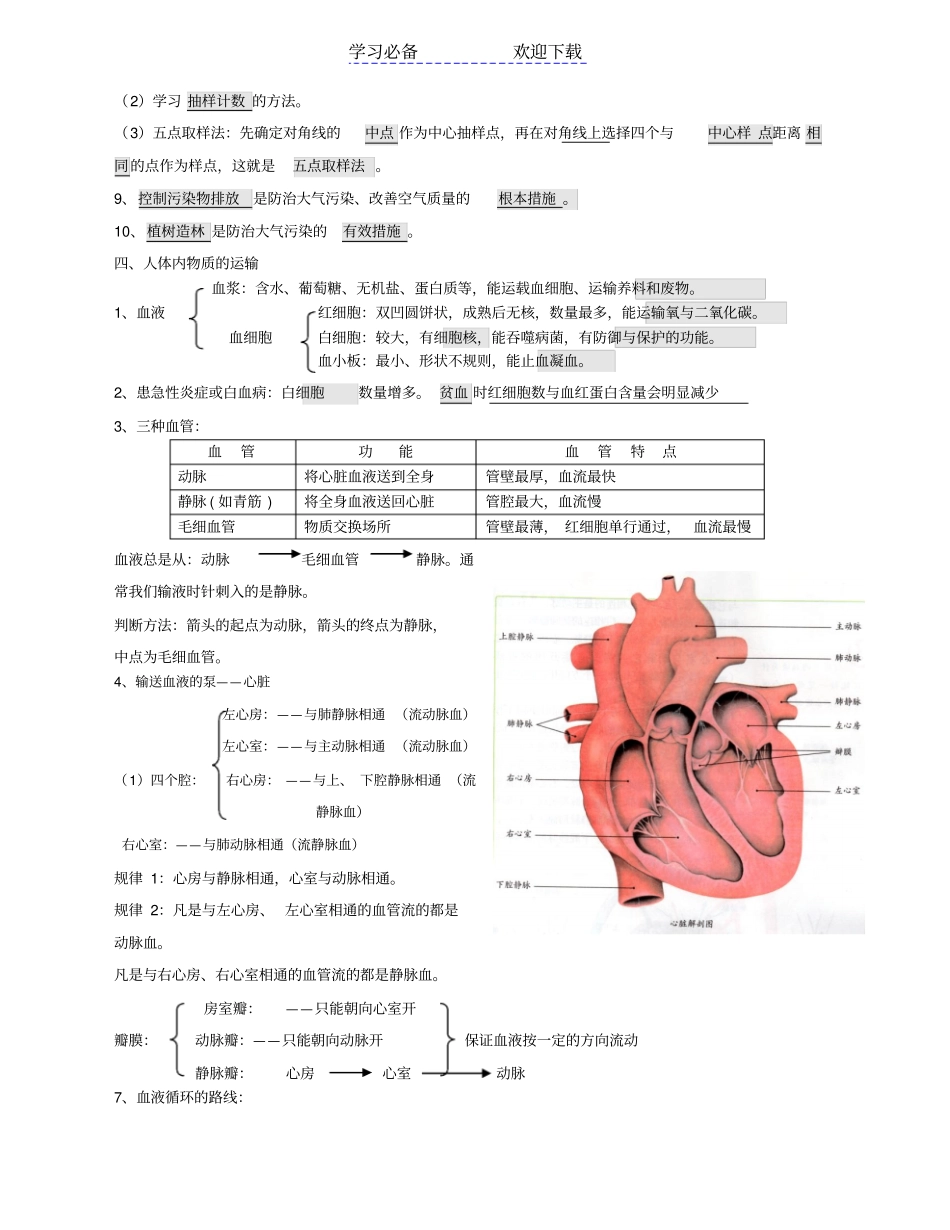 七年级生物下册复习资料_第3页