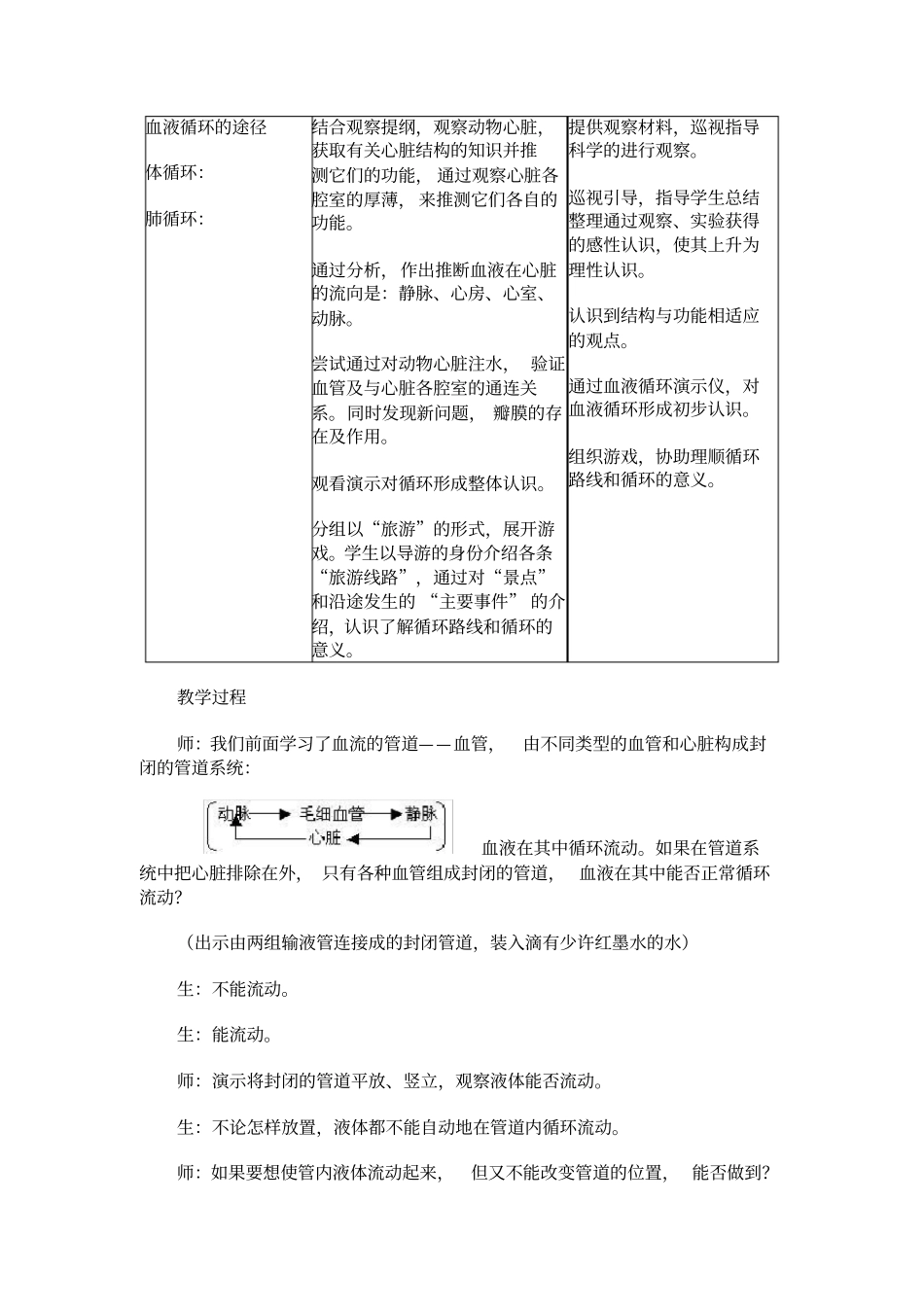 七年级生物心脏教学设计2_第2页