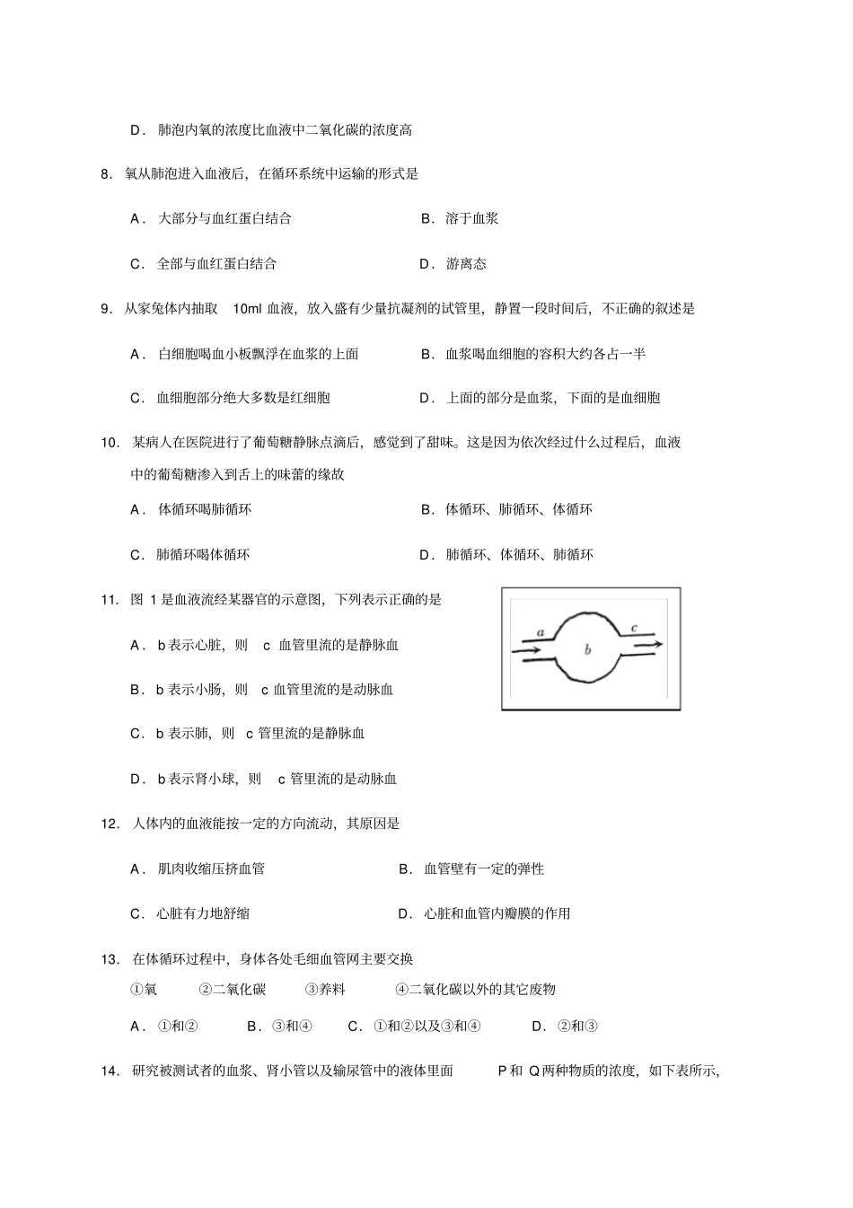 七年级生物学检测试卷_第2页