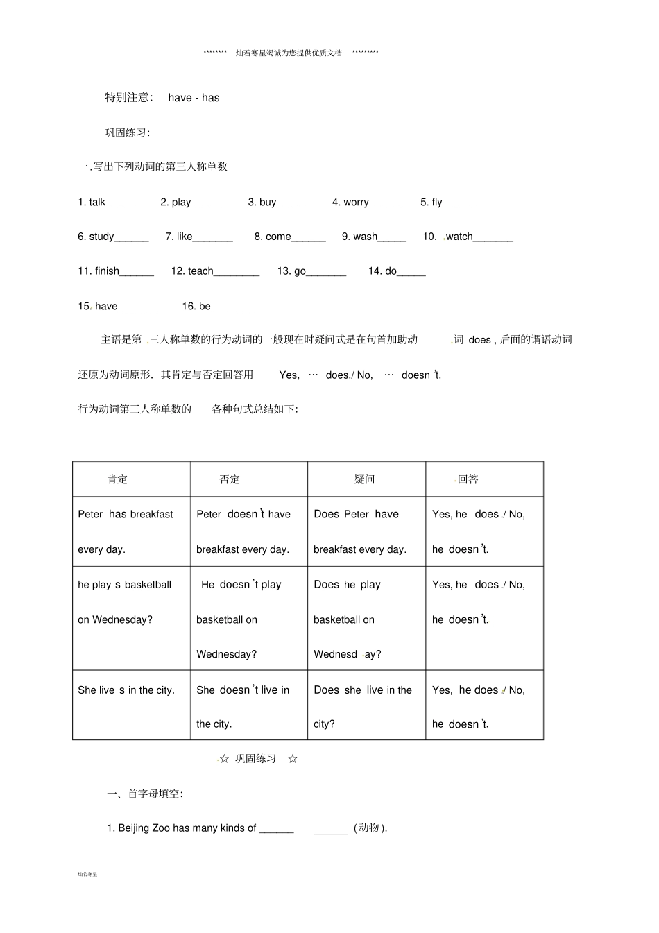七年级英语上册Module6AtriptothezooUnit1Doesiteatmeat导学案_第3页