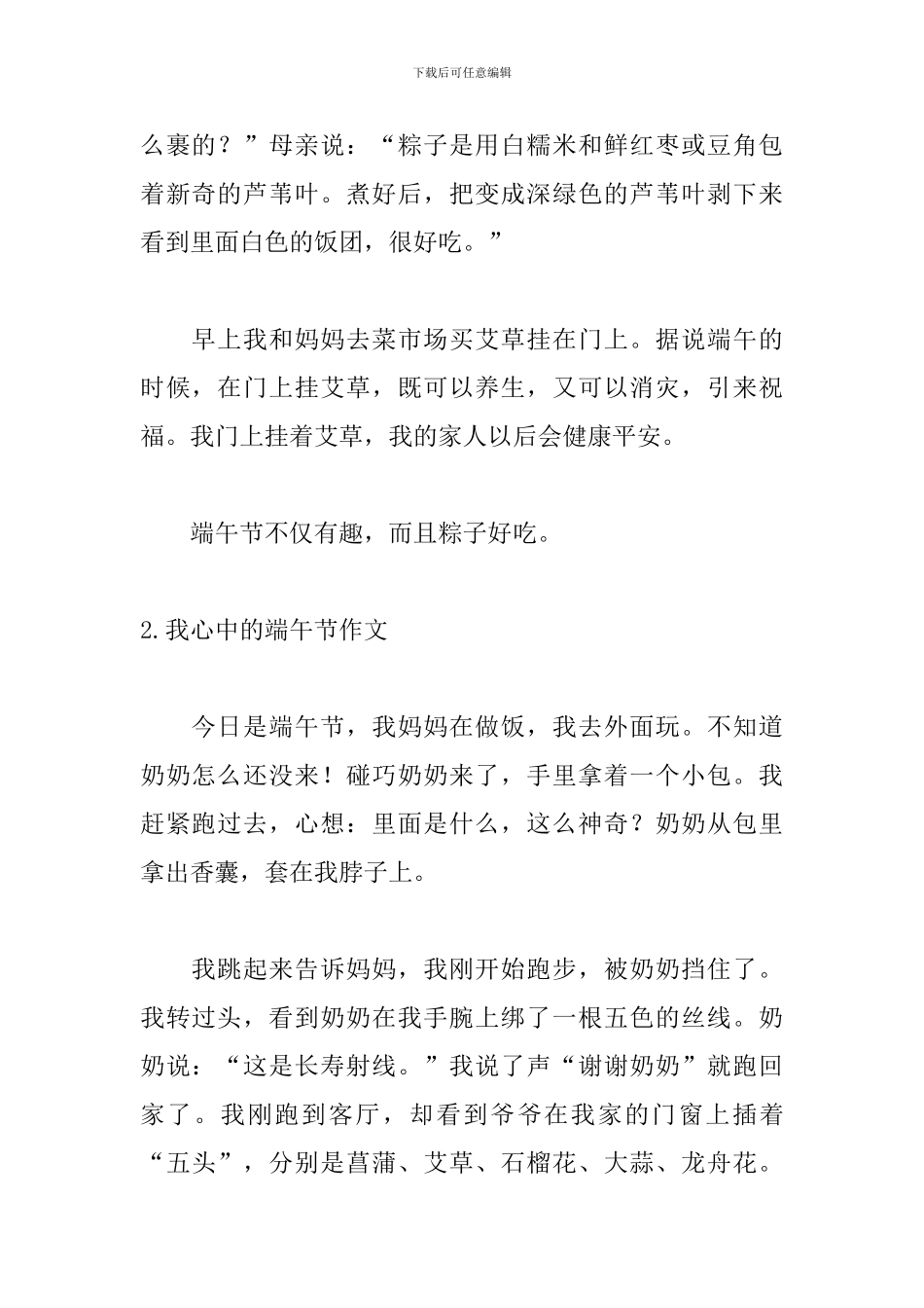 我心中的端午节作文_第2页