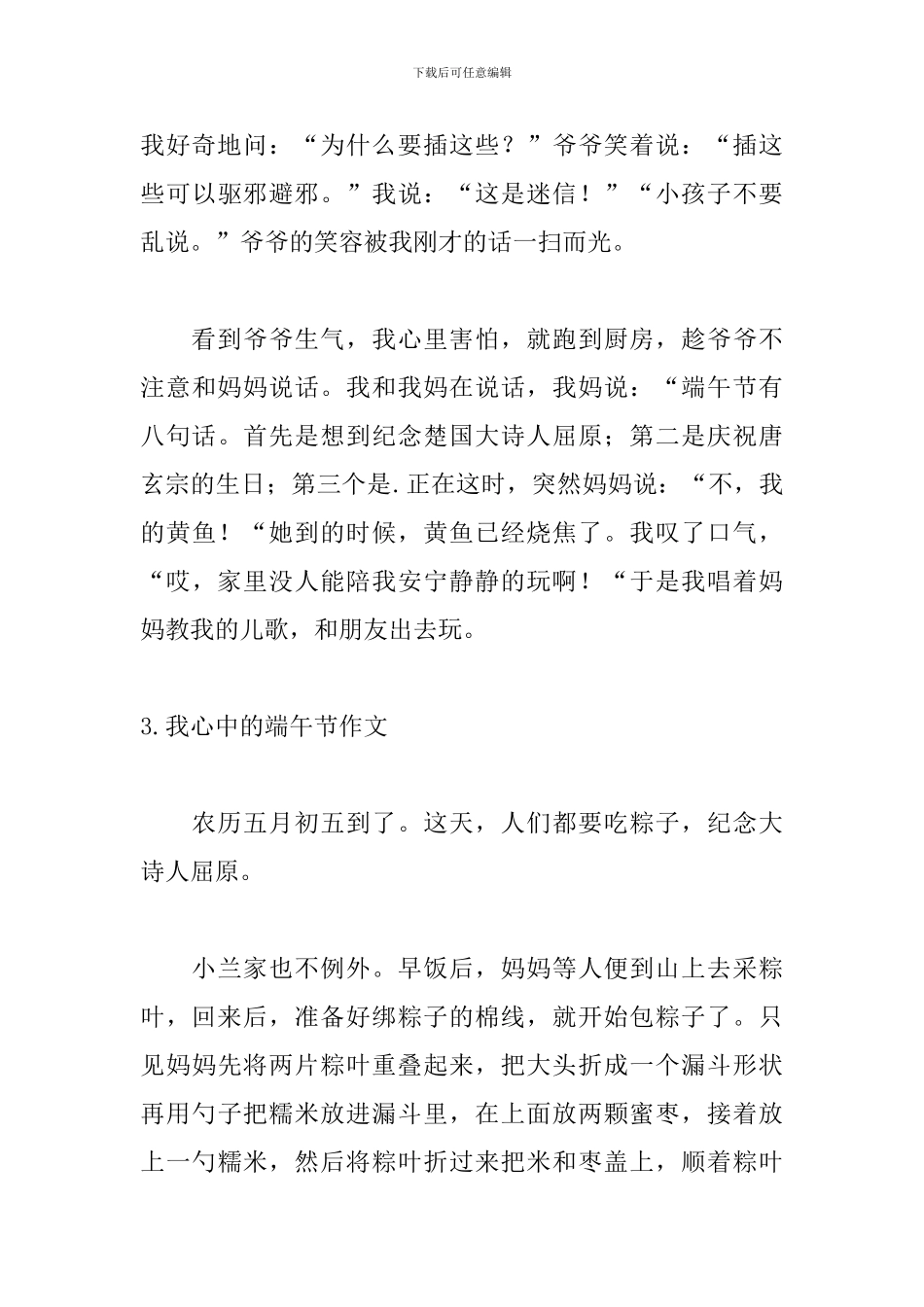 我心中的端午节作文_第3页