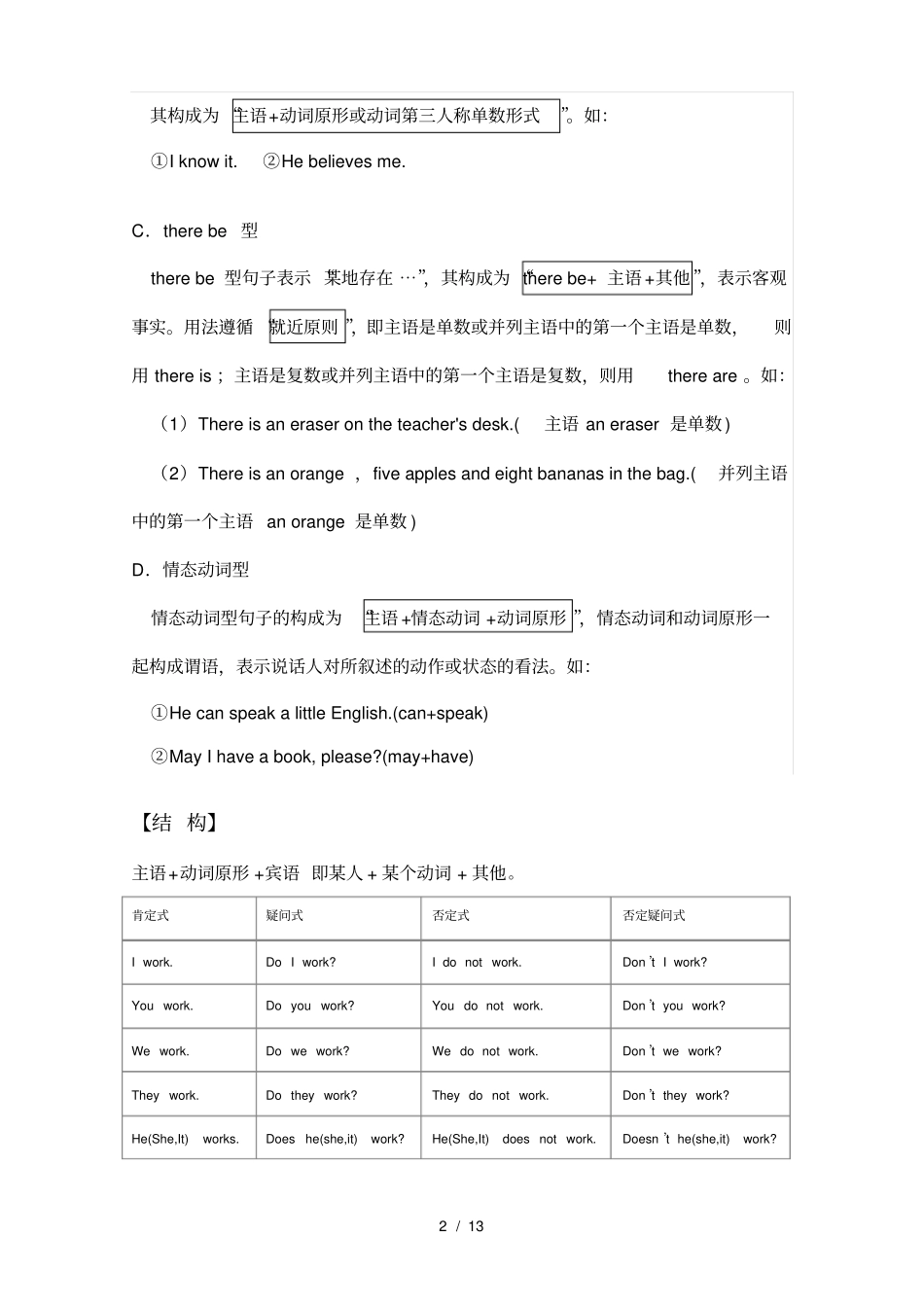 七年级英语时态汇总一般现在时一般过去时和现在进行时_第2页
